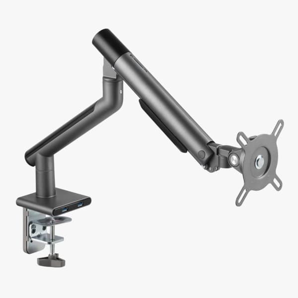 Alterzone Arm One USB alumiininen monitorivarsi 17"-32" näytöille, 2 x 3.0 USB-porttia, tähtiharmaa