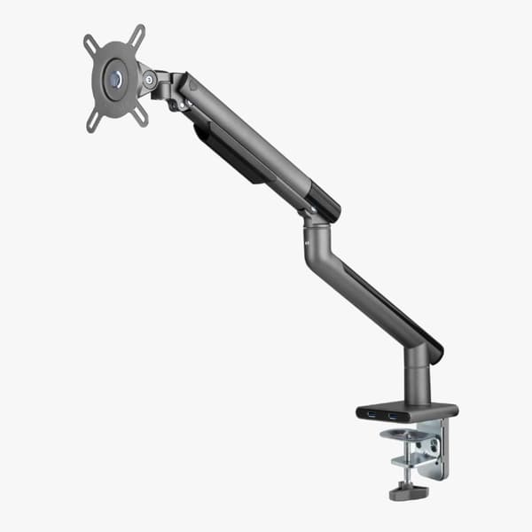 Alterzone Arm One USB alumiininen monitorivarsi 17"-32" näytöille, 2 x 3.0 USB-porttia, tähtiharmaa
