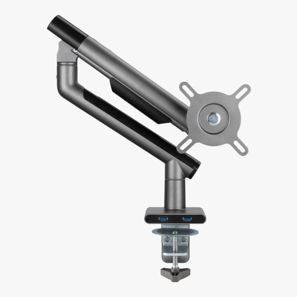 Alterzone Arm One USB monitorarm af aluminium til 17"-32" skærme, 2 x 3.0 USB-porte, Space grå