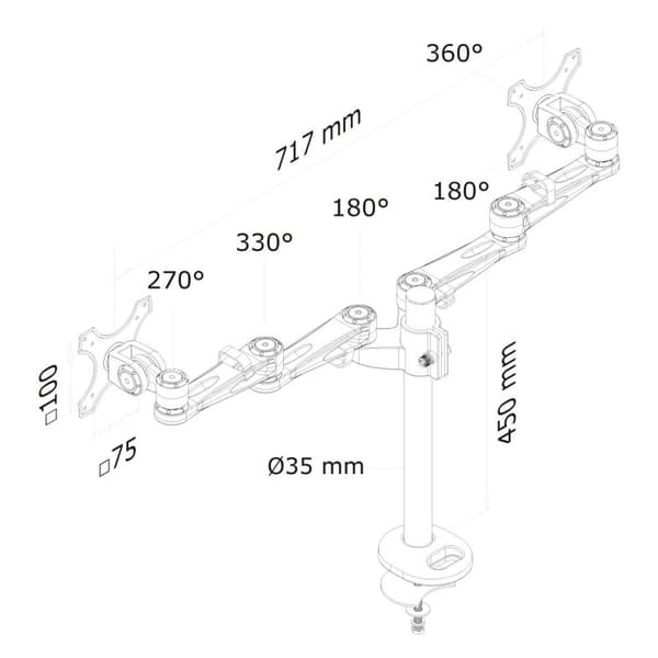 Bordfäste för Skärm Neomounts FPMA-D935DG 10" 27"