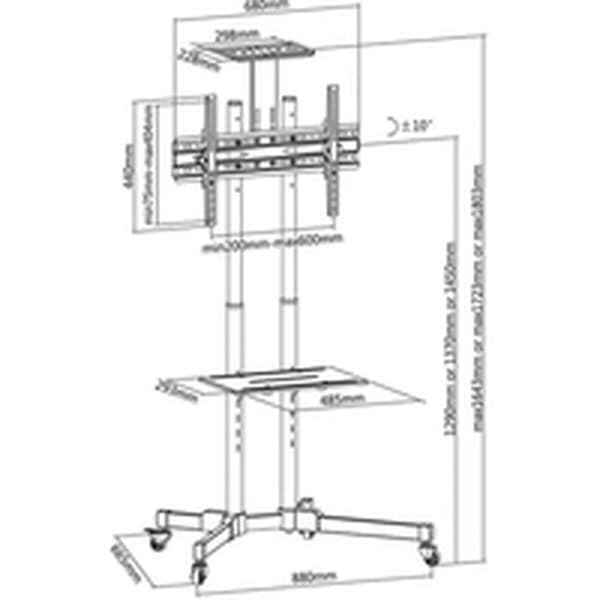 TV-holder Techly ICA-TR16T 70" 50 kg