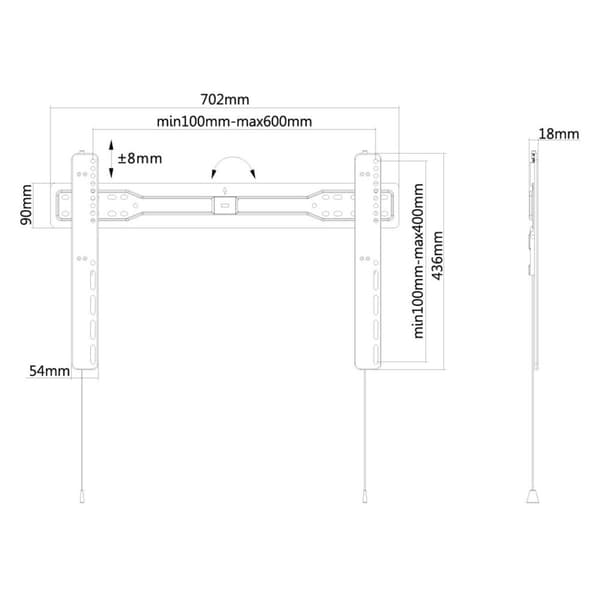 TV-holder Neomounts LED-W600BLACK 75" 37" 35 kg