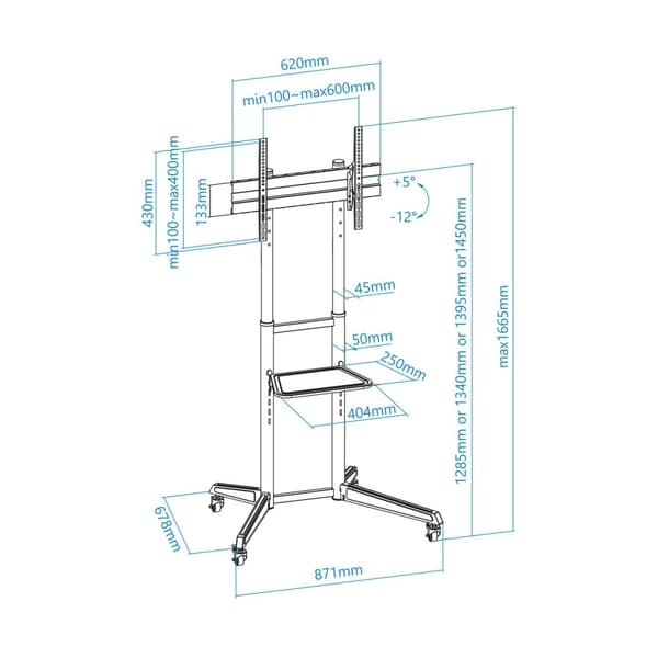 Trille / Tralle TooQ FS1170M-B 37"-70" 50 kg