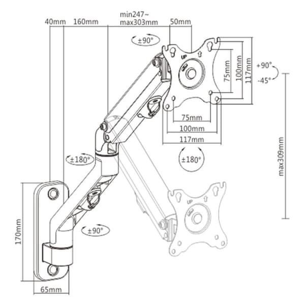 TV-holder GEMBIRD MA-WA1-02 17" 27" 7 kg