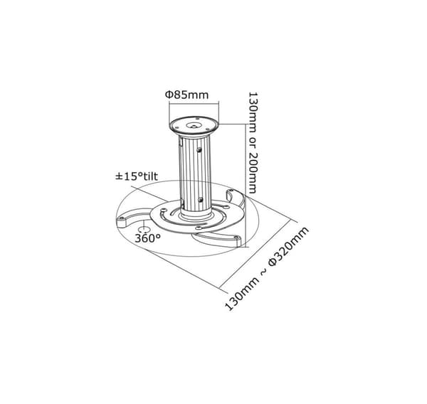 Projektor acc loftmontering/beamer-c80white, Neomounts