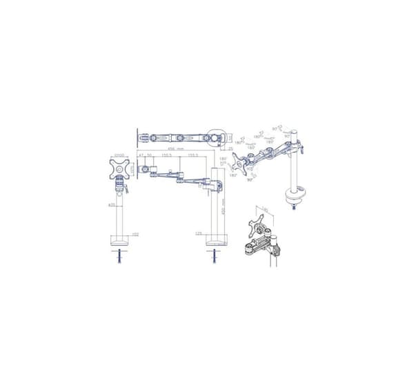 TV-sett til skrivebordsfeste sølv/10-26" fpma-d935g, Neomounts