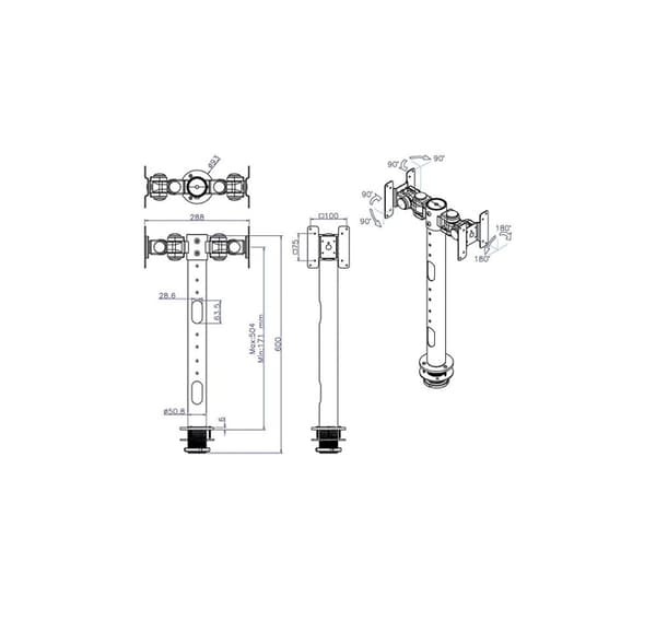 Tv-sett acc skrivebordsfeste sort/fpma-d050dblack, Neomounts