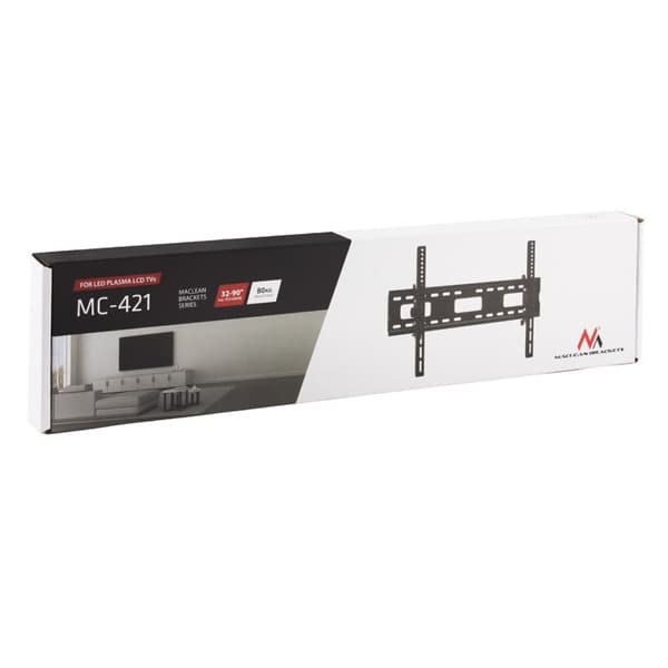 Maclean TV MC-421 Vægmonteringsbeslag 32"-90" VESA 600x400 80 kg Vip Universal Justerbart vaterpas tilbehør Flad Slank