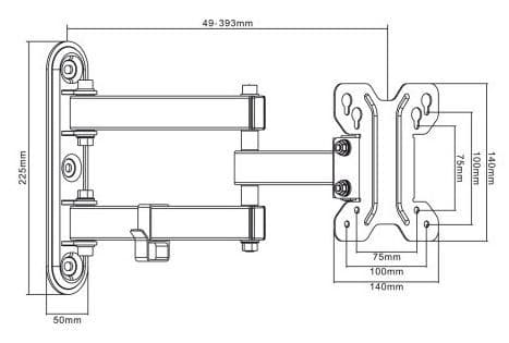 Maclean MC-740 TV-fäste 13-23" Maclean MC-740 30kg, max vesa 100x100