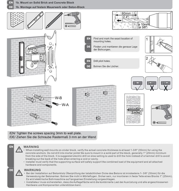 Maclean MC-501A Universal vägg-TV-fäste 23-42" uo till 30 kg vesa 200x200 Svart