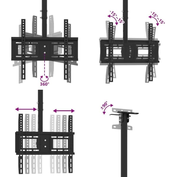 vidaXL Tv-takfäste för 32-65 tums skärm max VESA 400x400 mm 40kg