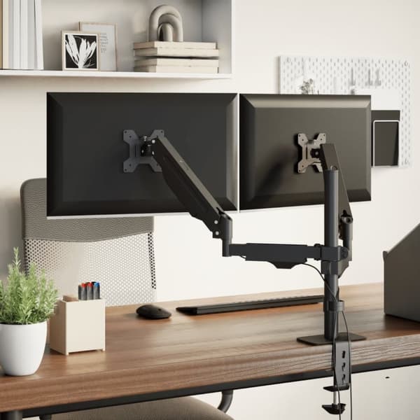 vidaXL Tuplanäyttövarsi max 27" näytölle kaasujouselle 20 kg