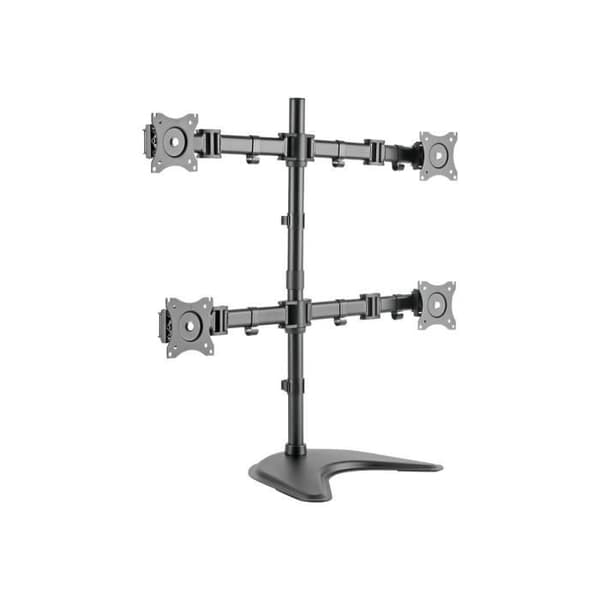Universalstativ för 4 LCD-skärmar - Digitus - Upp till 27 tum - Lutning 45° - VESA 100x100mm Svart