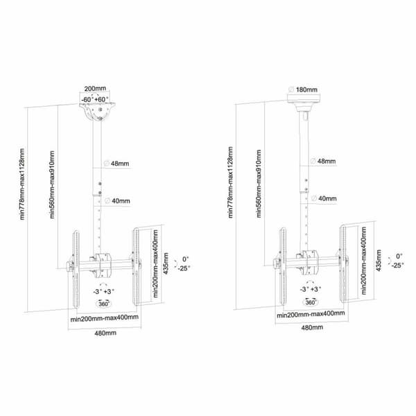 TV-holder Neomounts NM-C440BLACK         32-60" 50 kg