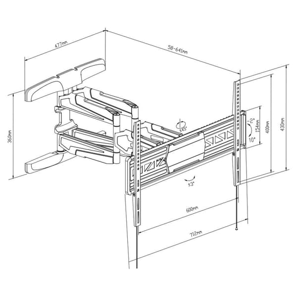 TV-holder TM Electron 32"-65" 50 kg