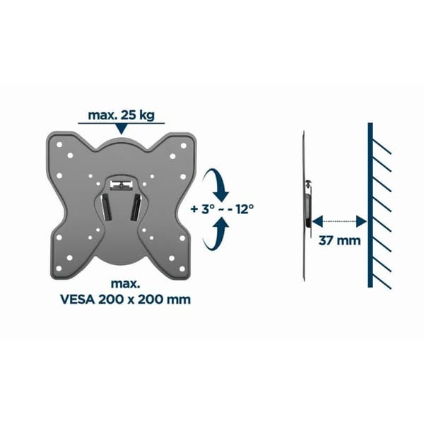 Fastsat TV støtte GEMBIRD WM-42T-03 23" 42" 25 kg