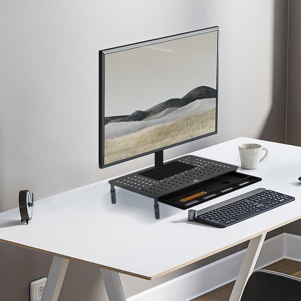 Maclean MC-946 monitor för bärbar dator 13" - 32" 3-nivå höjdjustering med låda upp till 20 kg Robust ventilerad
