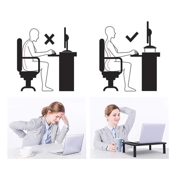 Maclean MC-946 monitor för bärbar dator 13" - 32" 3-nivå höjdjustering med låda upp till 20 kg Robust ventilerad