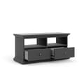Miniatyrbilde 4 av 10: Venedig TV-bord 2 skuffer og 2 rom matt grå .