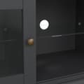 Miniatyrbilde 4 av 10: Venedig TV-bord 2 glassdører og 1 glasshylle matt grå .
