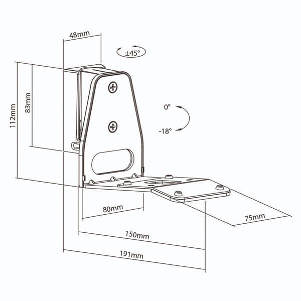 Nedis veggmontering for Sonos Era 300 - svart, med justering for vipping og dreining