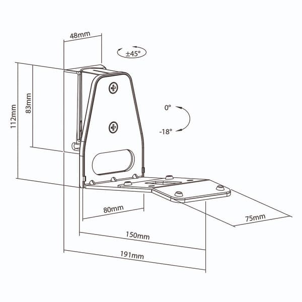 Nedis veggmontering for Sonos Era 300 - hvit, med justering for vipping og dreining