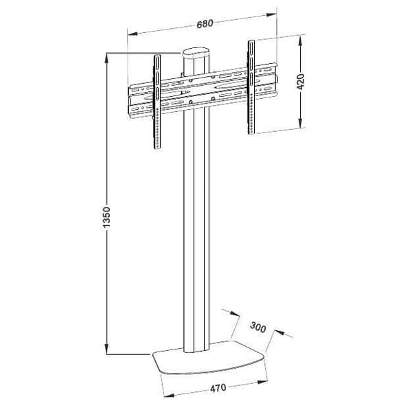 Techly ICA-TR27, bärbart platt golvstativ, svart, 139,7 cm (55"), TV, 40 kg, 100 x 100 mm