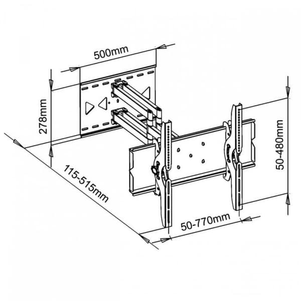 ART AR-24 TV roterande bricka - Väggfäste som kan lutas - 32"-60" - Max. 80 kg