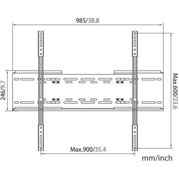 Stöd Mural TV LCD - Min Vägg - hp32l - Fixe - Svart - VESA upp till 254 cm