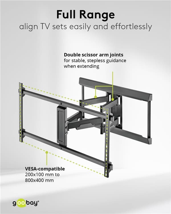TV-väggfäste Pro FULLMOTION (XL), svart