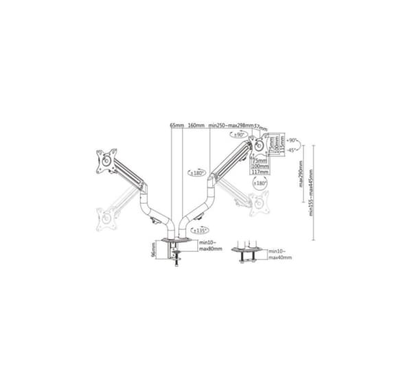 Display acc monteringsarm/17-32" ma-da2-02, Gembird