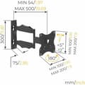 Miniatyrbillede 6 af 6: TV-holder Nanook Full Motion Tilt 43" 19"