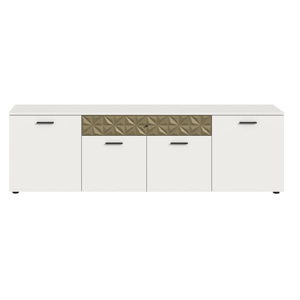 Prisma TV møbel 1 skuffe 4 låger hvid.