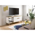 Miniatyrbilde 5 av 6: Scandi TV-bord 1 skuffe 3 rom 1 klaffedør hvit.