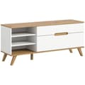 Miniatyrbilde 1 av 6: Scandi TV-bord 1 skuffe 3 rom 1 klaffedør hvit.