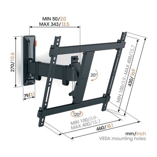 Vogels Tvm3423 32-65´´ Tv-bord Sort
