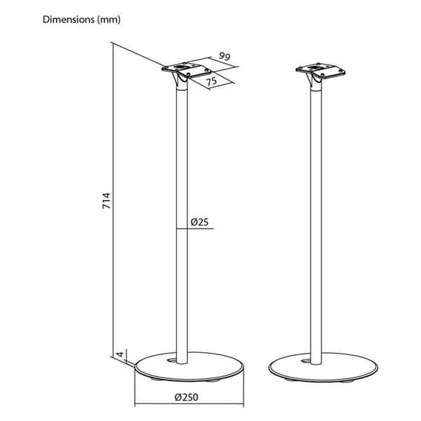 Goobay Gulvstativ for Sonos Era 300 2-pk - Hvit