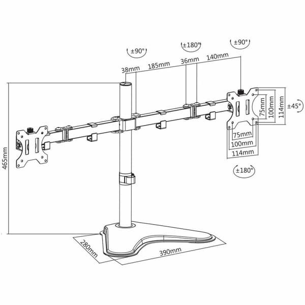 Skærm bord støtte V7 DS2FSD-2N 32"