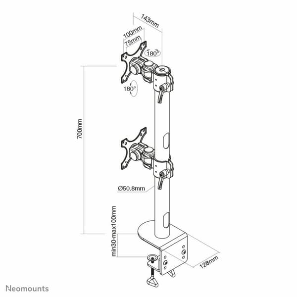 Skærm bord støtte Neomounts FPMA-D960DVBLACKPLUS