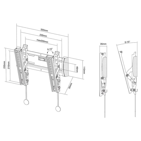 TV-holder Neomounts NM-W125BLACK 10" 40" 20 kg