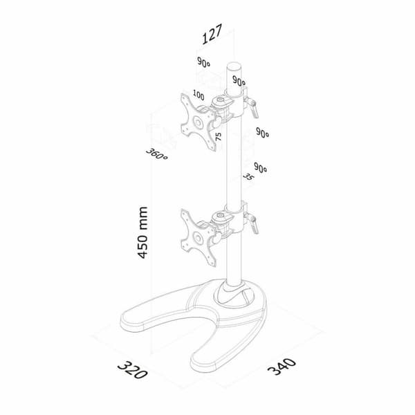 Skærm bord støtte Neomounts Q610525 10" 27"