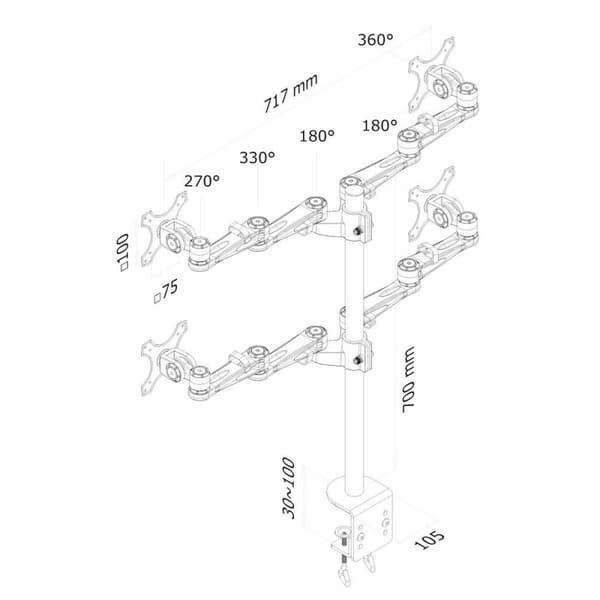 TV-teline Neomounts FPMA-D935D4 26" 6 Kg