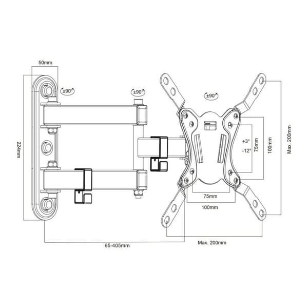 TV-teline MacLean MC-418 43" 23" 30 Kg