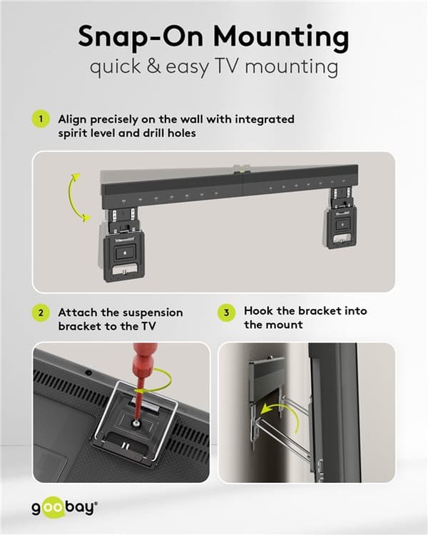 Ultraslank TV-veggfeste Basic FIXED (XL), svart