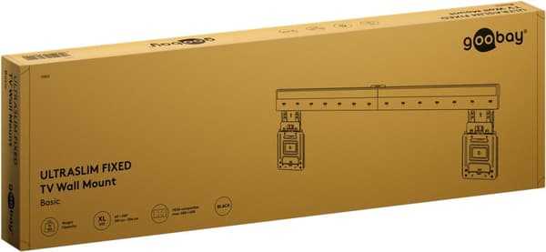 Ultraslank TV-veggfeste Basic FIXED (XL), svart