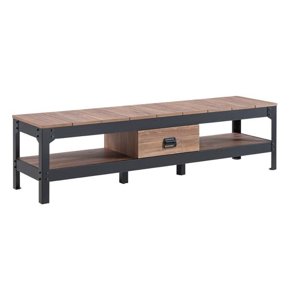 TV-skåp i industriell stil med 2 nischer och 1 låda - L150 cm