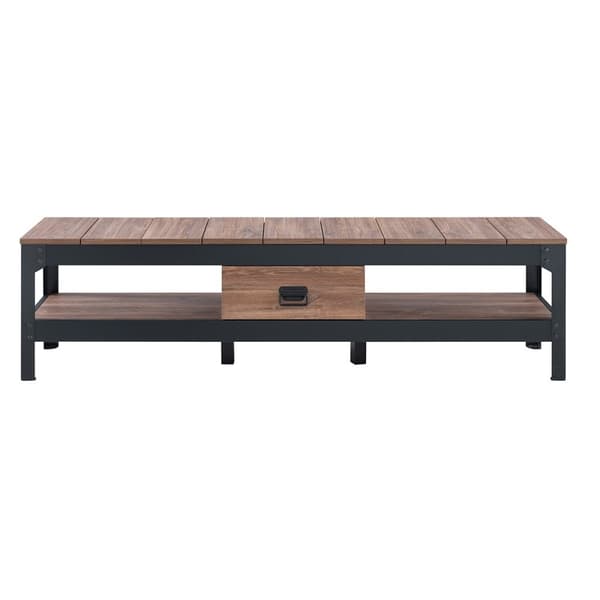 TV-skåp i industriell stil med 2 nischer och 1 låda - L150 cm