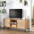 Miniatyrbild 2 av 10: 2-dörrars TV-enhet med rottingrör och 2 nischer L120cm - JAYA