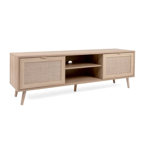 2-dörrars TV-skåp L150 cm - Rottingtryck - BALI
