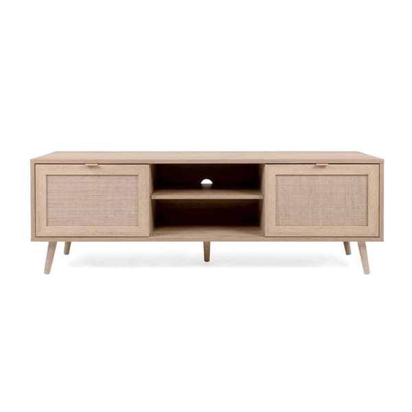 2-dörrars TV-skåp L150 cm - Rottingtryck - BALI